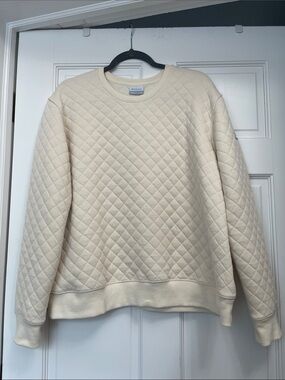 Quilted Cream Crewneck Sweatshirt
